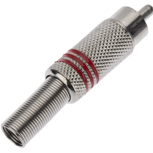 Разъем штекер RCA металл под винт черный красный REXANT