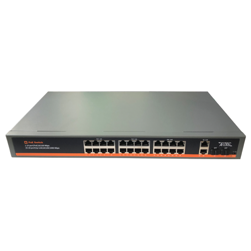 ATEC-POE24L Коммутатор PoE, 100-240 В, 24 порта