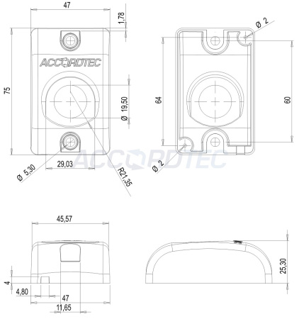 AT-H300M LED Gray Кнопка выхода ACCORDTEC накладная, НО / НЗ