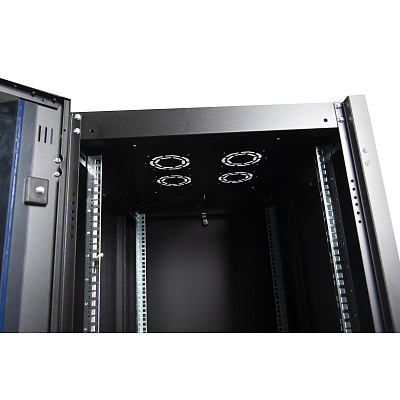 DR-700111 Шкаф нап. 19", 22U 600х800, перед. дв. стек, задн. стен., мет, чер.