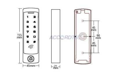 AT-CP410MF Кодонаборная панель ACCORDTEC Mifare, сенсорная с подсветкой