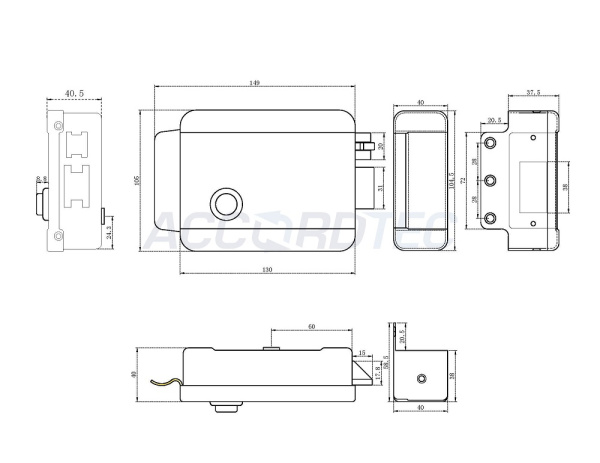 AT-EL101A Электромеханический замок ACCORDTEC, накладной