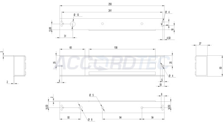 ML-350ALN с герконом Электромагнитный замок ACCORDTEC, 350 кг, накладной