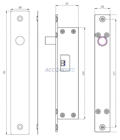AT-EL500A-2 Соленоидный замок ACCORDTEC, врезной