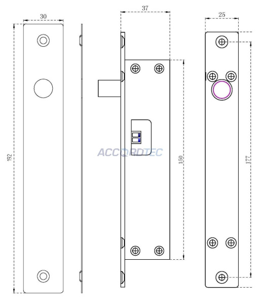 AT-EL500A-2 Соленоидный замок ACCORDTEC, врезной