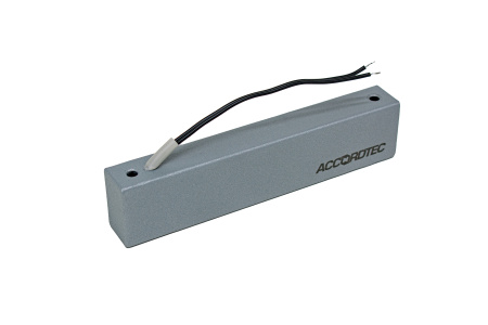 ML-180K с уголком, цвет Серебряный Металлик, Электромагнитный замок ACCORDTEC, 200 кг, накладной