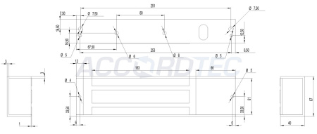 ML-500A Электромагнитный замок ACCORDTEC, 500 кг, накладной