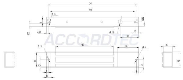 ML-295AN Электромагнитный замок ACCORDTEC, 300 кг, накладной