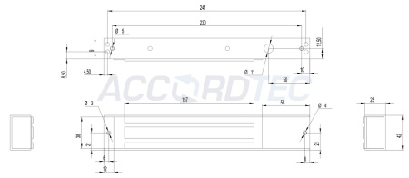 ML-295ALN Электромагнитные замки ACCORDTEC, 300 кг, накладной под покраску