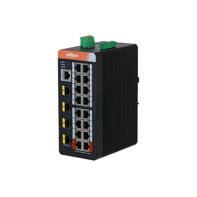 DH-PFS4420-16GT-DP 16-портовый гигабитный управляемый коммутатор с PoE, промышленное исполнение