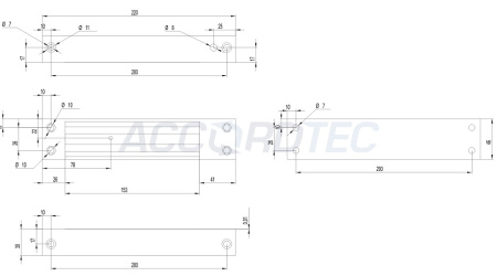 ML-350AWS Электромагнитный замок ACCORDTEC, 350 кг, накладной