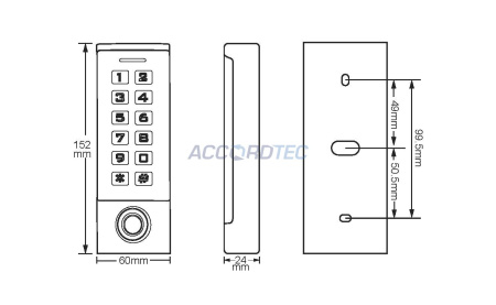 AT-FR100EM Биометрический считыватель с кодовой панелью ACCORDTEC EM-Marine, механический с подсветкой