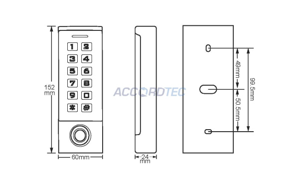 AT-FR100EM Биометрический считыватель с кодовой панелью ACCORDTEC EM-Marine, механический с подсветкой