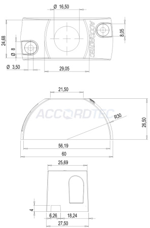 AT-HSB1 LED Gray Кнопка выхода ACCORDTEC накладная, НО / НЗ