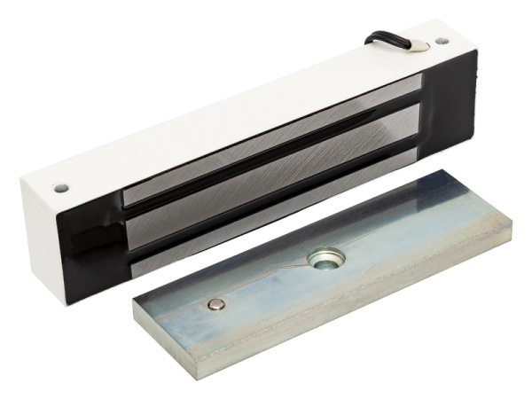 ML-295K с уголком, цвет белый, Электромагнитный замок ACCORDTEC, 300 кг, накладной