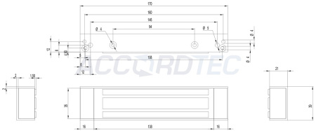 ML-180A-2 Электромагнитный замок ACCORDTEC, 180 кг, накладной