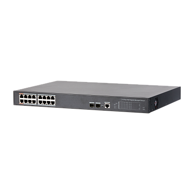 DH-PFS4218-16GT-190 16-портовый гигабитный управляемый коммутатор с PoE, уровень L2