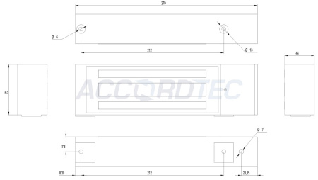 ML-194K-2 без электроники Электромагнитный замок ACCORDTEC, 500 кг, накладной
