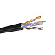 DR-141003 Кабель кат.6, 4 пары U/UTP, жила 0,58, ПЭ, черный, внешний, катушка 500