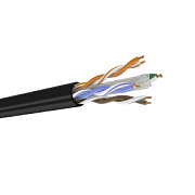 DR-141003 Кабель кат.6, 4 пары U/UTP, жила 0,58, ПЭ, черный, внешний, катушка 500