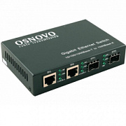 Неуправляемый сетевой 2-портовый GE коммутатор Osnovo SW-70202 с 2 SFP-слотами