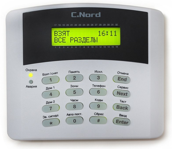 K16-LCD Си-Норд Проводная клавиатура для контрольных панелей серии Норд, Hunter, Captain