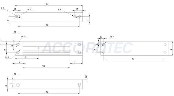 ML-350AWS Электромагнитный замок ACCORDTEC, 350 кг, накладной