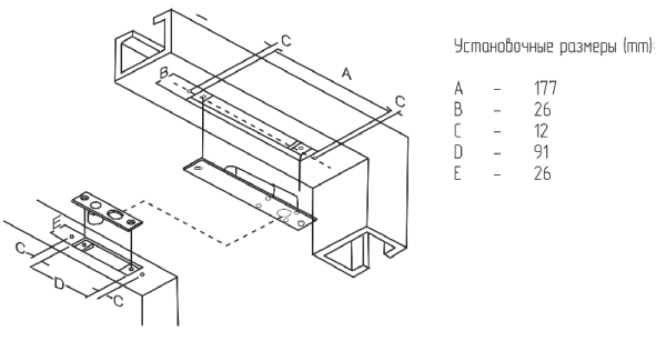 AT-EL800A Соленоидный замок ACCORDTEC, врезной