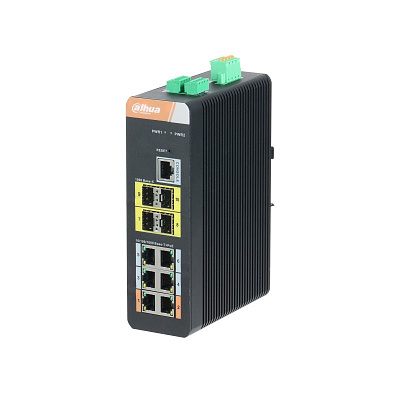 DH-PFS4410-6GT-DP 6-портовый гигабитный управляемый коммутатор с PoE, промышленное исполнение