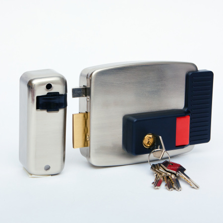 AT-EL101GF.1 (открывается внутрь, петли слева) Электромеханический замок ACCORDTEC, накладной, 5 ключей