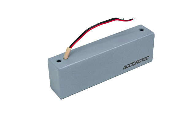 ML-300K с уголком, цвет Серебряный Металлик, Электромагнитный замок ACCORDTEC, 300 кг, накладной