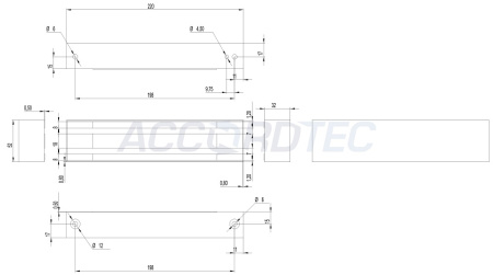 ML-350N с уголком, цвет коричневый, Электромагнитный замок ACCORDTEC, 400 кг, накладной