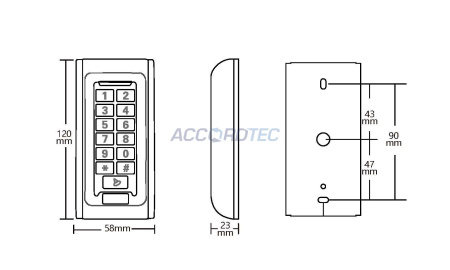 AT-CP200EM-W Кодонаборная панель ACCORDTEC EM-Marine, механическая с подсветкой
