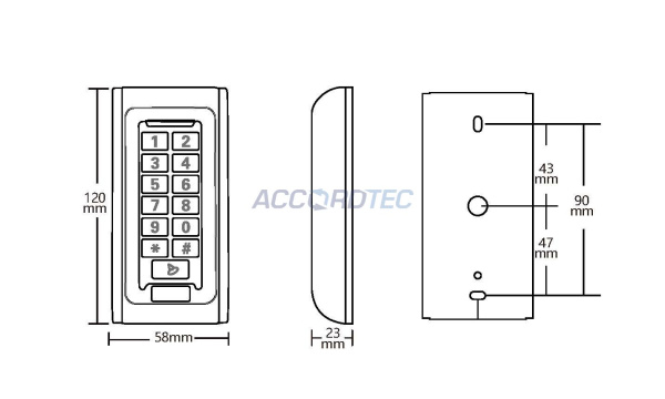 AT-CP200EM-W Кодонаборная панель ACCORDTEC EM-Marine, механическая с подсветкой