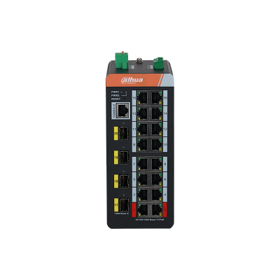 DH-PFS4420-16GT-DP 16-портовый гигабитный управляемый коммутатор с PoE, промышленное исполнение