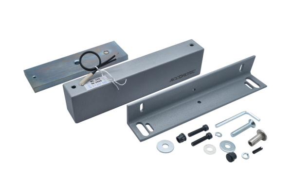 ML-295K с уголком, цвет Серебряный Металлик, Электромагнитный замок ACCORDTEC, 300 кг, накладной