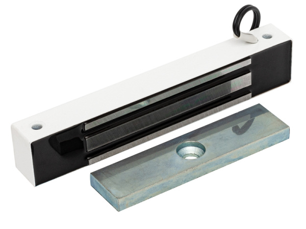 ML-100K с планкой, цвет белый, Электромагнитный замок ACCORDTEC, 100 кг, накладной