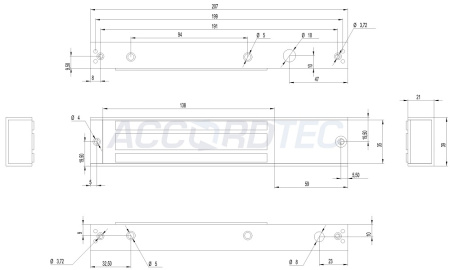 ML-180AS с герконом Электромагнитный замок ACCORDTEC, 180 кг, накладной