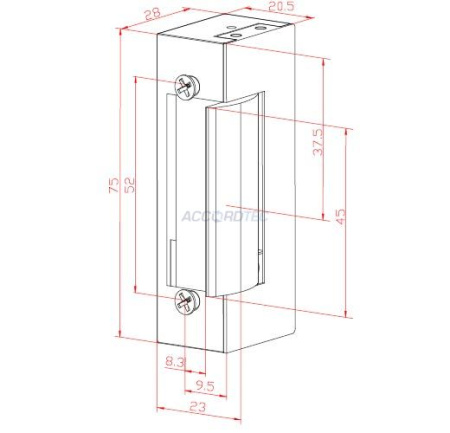 AT-ES02  Электрозащелка ACCORDTEC, нормально открытая, врезная